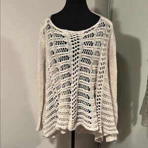 Grace & Lace 2 Way Cream Knit Sweater